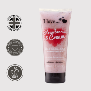 I Love Cosmetics Original Exfoliante de cuerpo Fresas & Crema 200ml
